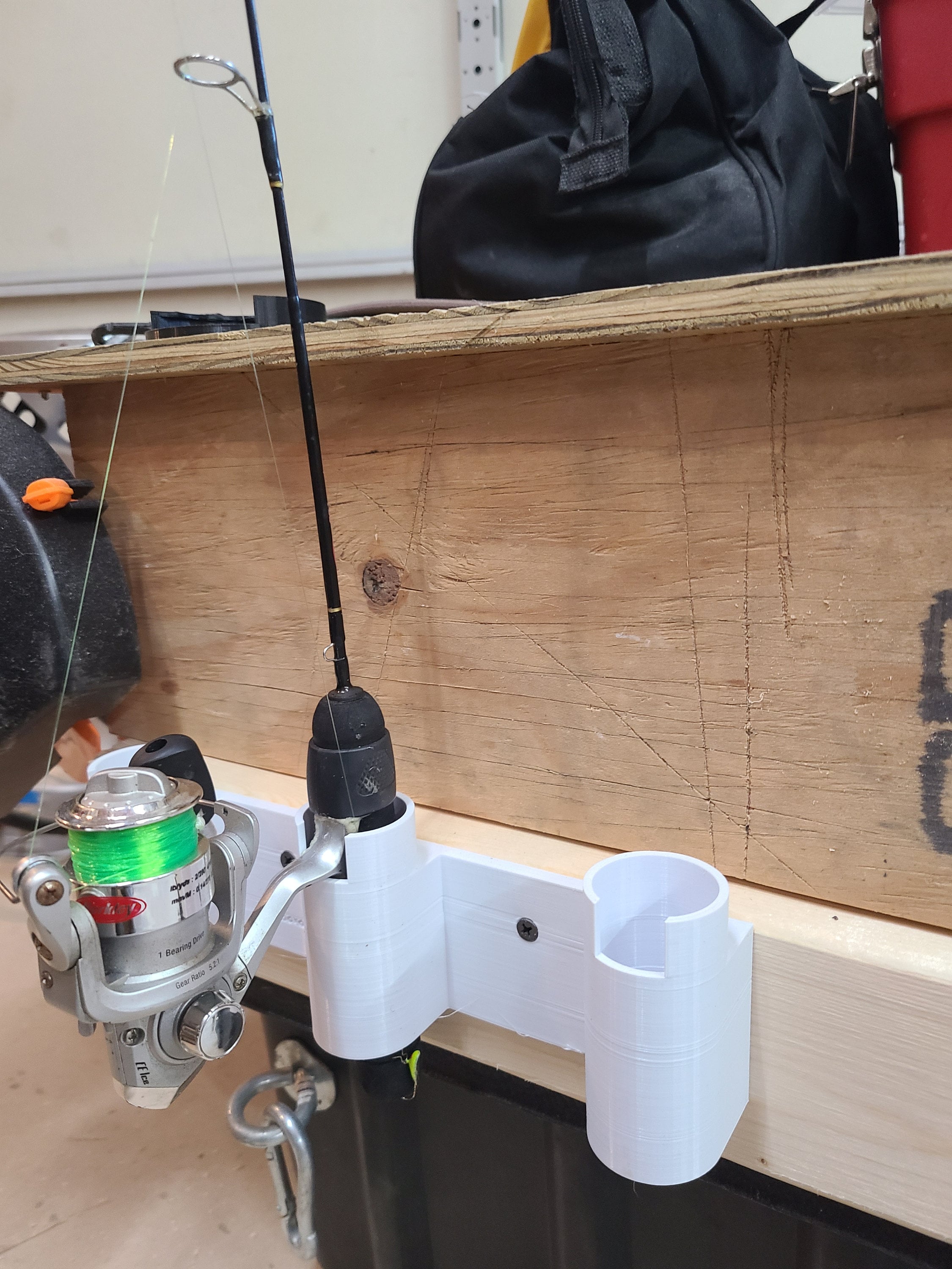 Ice Fishing 3 Rod Holder: Sled/Wall Mount with Optional Tool Holder