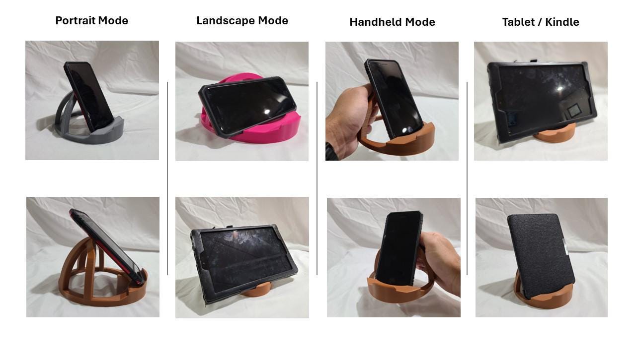 Multi-Angle Tablet & Phone Stand 2-Pack: Hands-Free Viewing