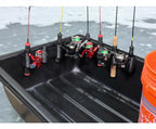 Ice Fishing Rod Holder: 4-Rod Sled/Wall Mount with Optional Tool Holder