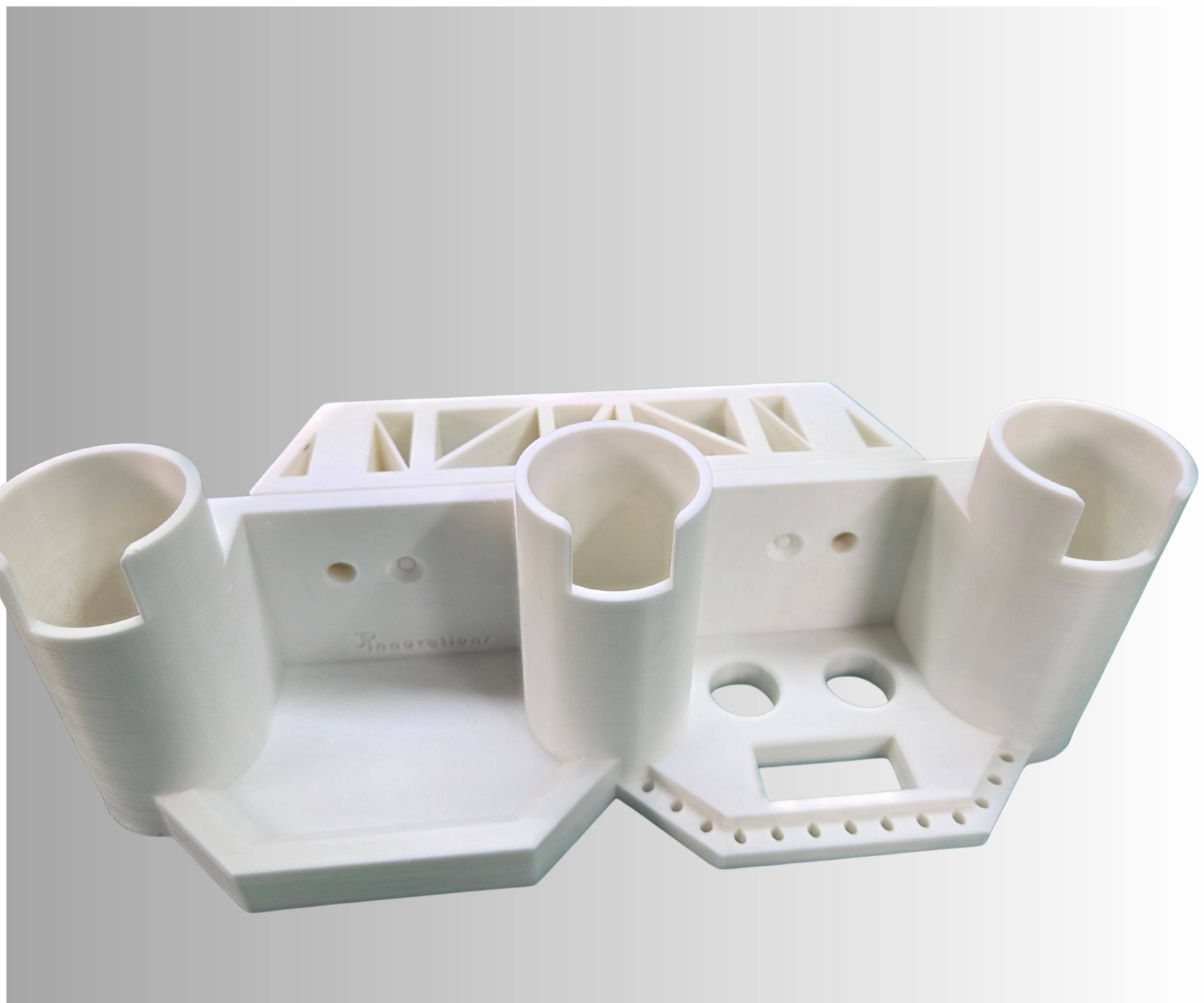 Ice Fishing 3 Rod Holder: Sled/Wall Mount with Optional Tool Holder - White Version