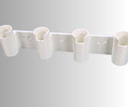 Ice Fishing Rod Holder: 4-Rod Sled/Wall Mount with Optional Tool Holder - White Version