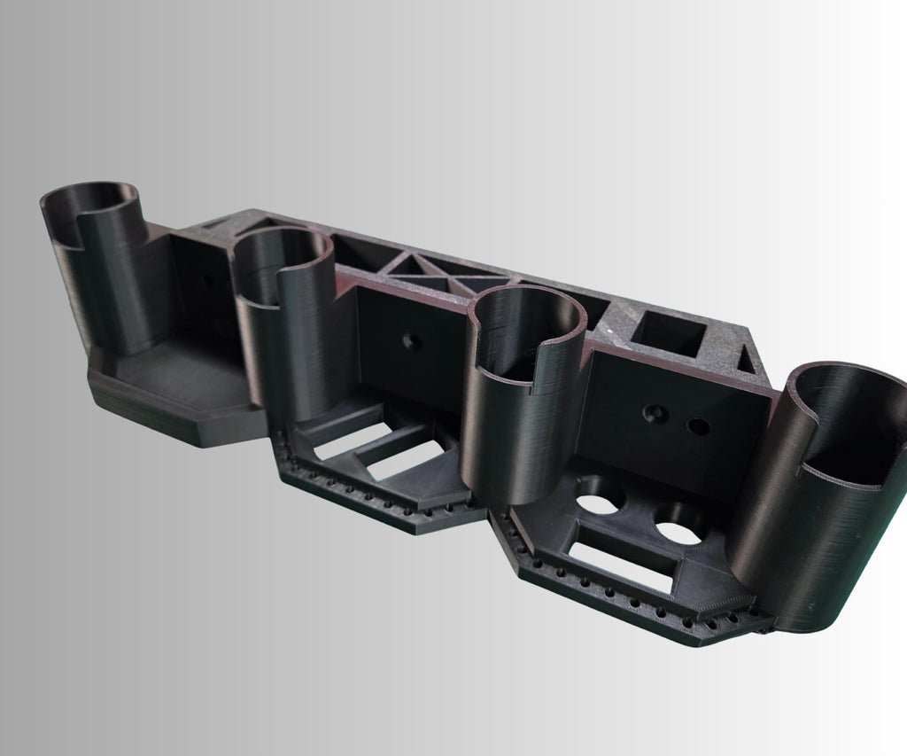 Ice Fishing Rod Holder: 4-Rod Sled/Wall Mount with Optional Tool Holder