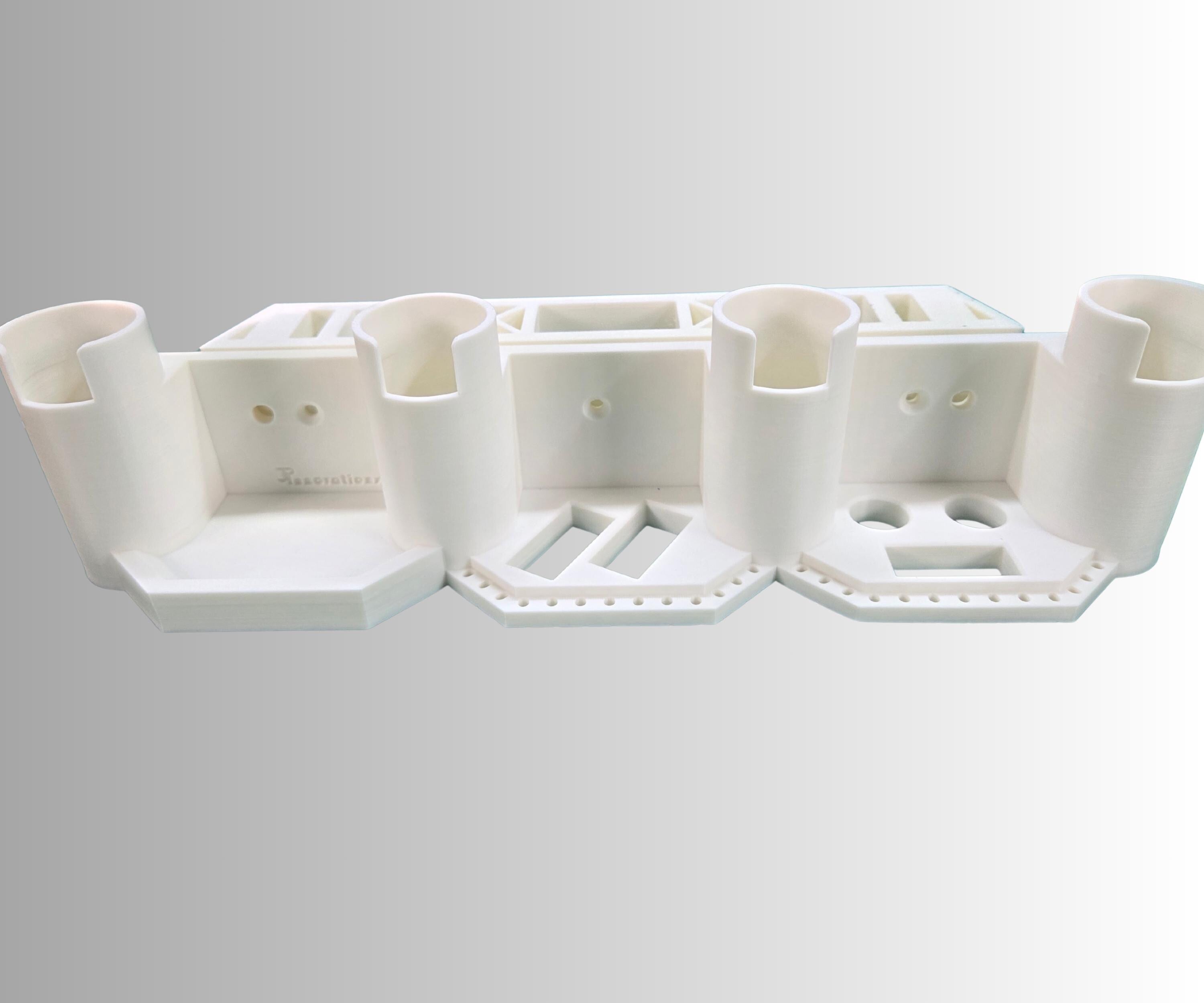 Ice Fishing Rod Holder: 4-Rod Sled/Wall Mount with Optional Tool Holder - White Version