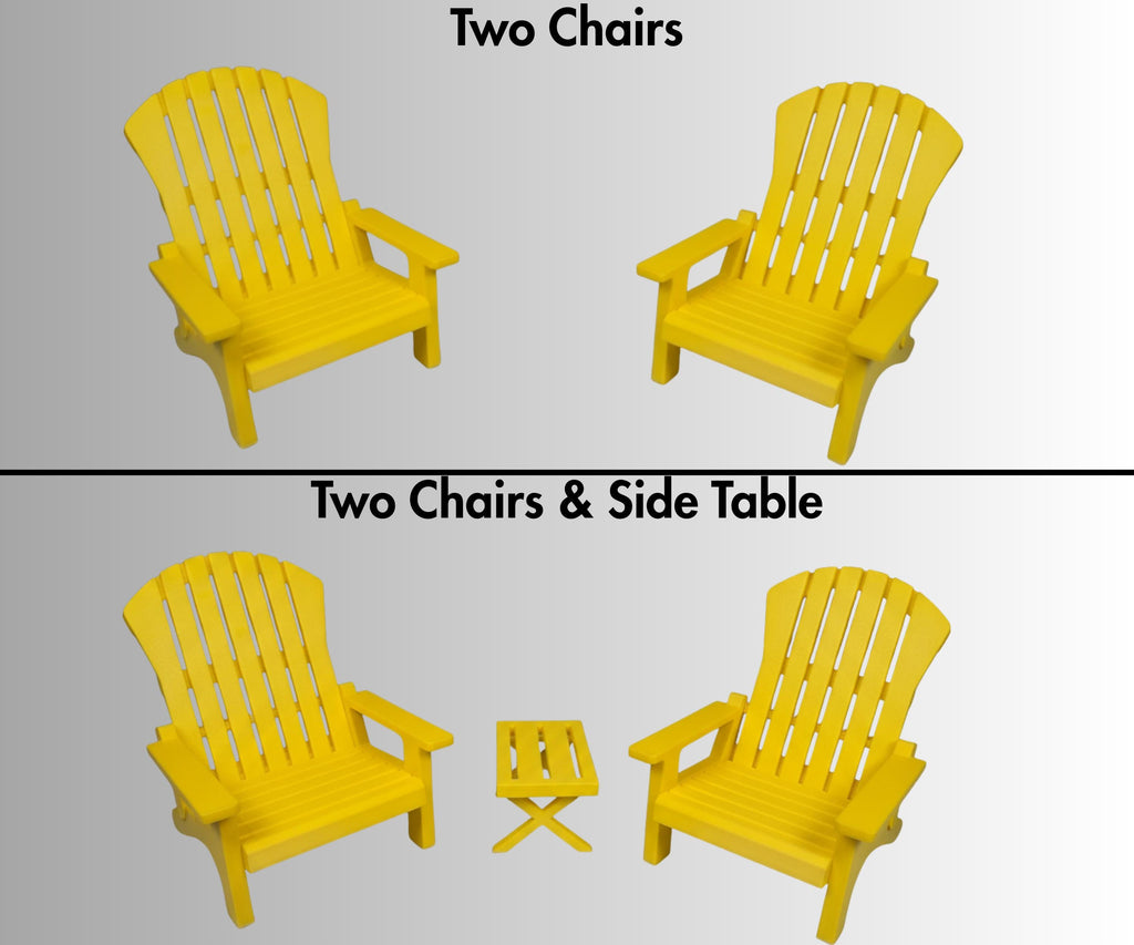 18 inch doll - Two Adirondack Chair Set American Girl accessory with optional side table