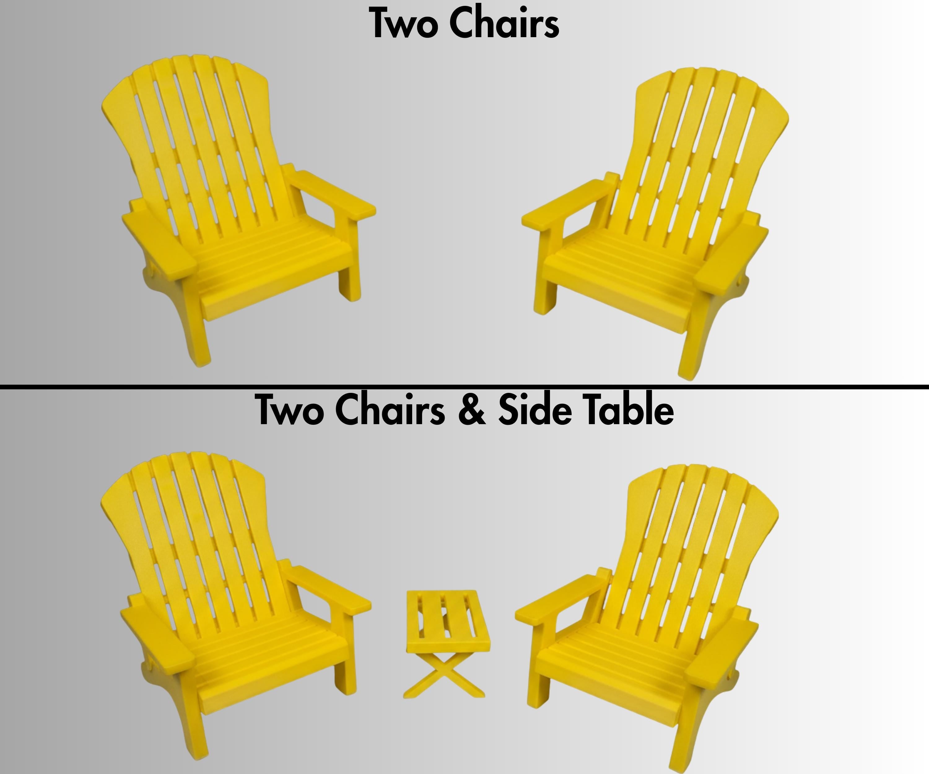 18 inch doll - Two Adirondack Chair Set American Girl accessory with optional side table