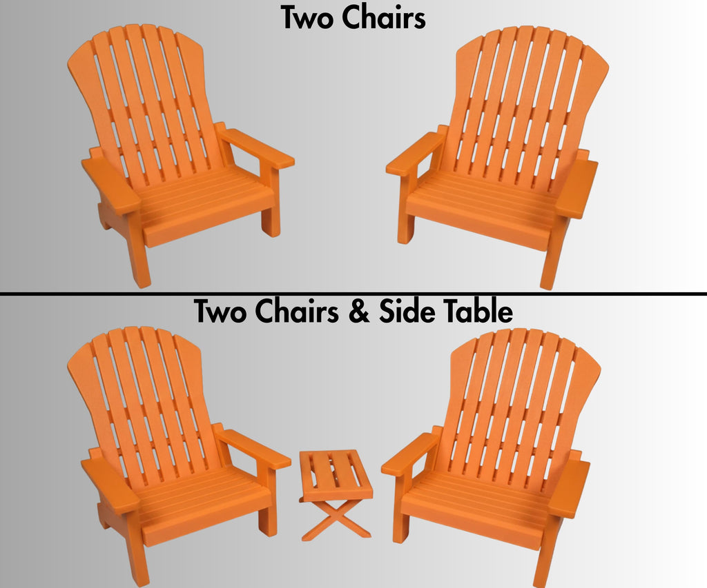 18 inch doll - Two Adirondack Chair Set American Girl accessory with optional side table