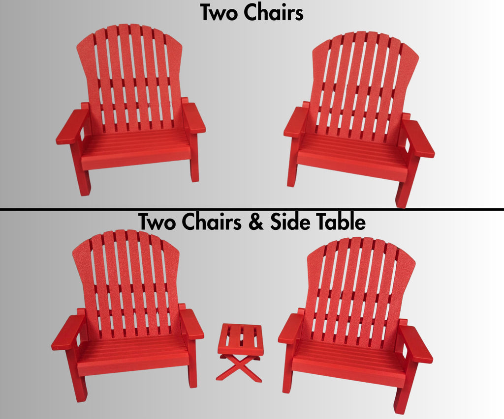 18 inch doll - Two Adirondack Chair Set American Girl accessory with optional side table