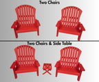 18 inch doll - Two Adirondack Chair Set American Girl accessory with optional side table