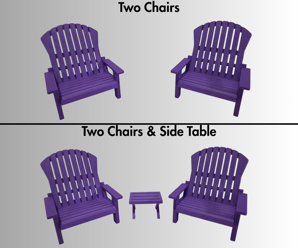 18 inch doll - Two Adirondack Chair Set American Girl accessory with optional side table