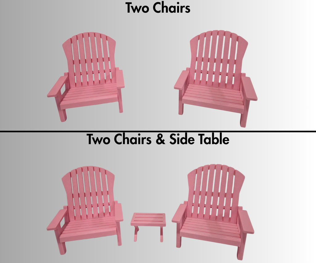 18 inch doll - Two Adirondack Chair Set American Girl accessory with optional side table