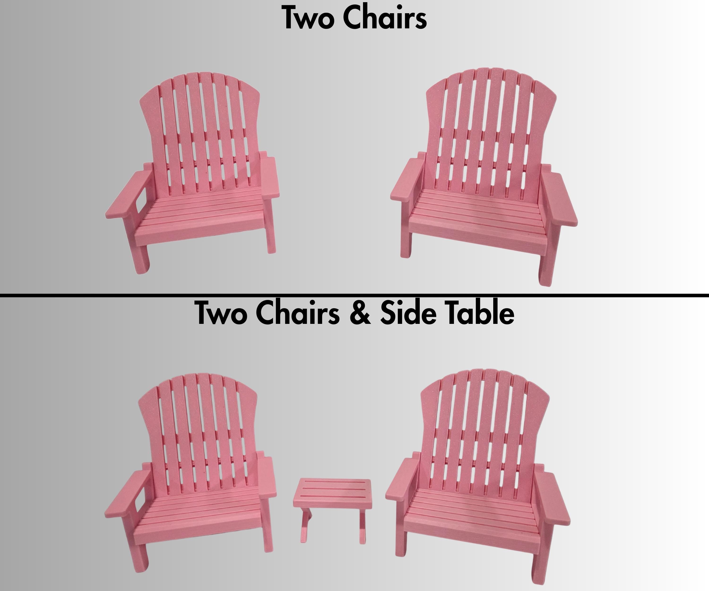 18 inch doll - Two Adirondack Chair Set American Girl accessory with optional side table