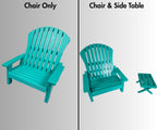 18 inch doll Adirondack Chair American Girl accessory with optional side table - Sea Green color