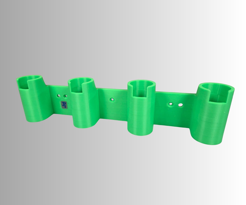 Ice Fishing Rod Holder: 4-Rod Sled/Wall Mount with Optional Tool Holder