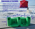 Ice Fishing 3 Rod Holder: Sled/Wall Mount with Optional Tool Holder