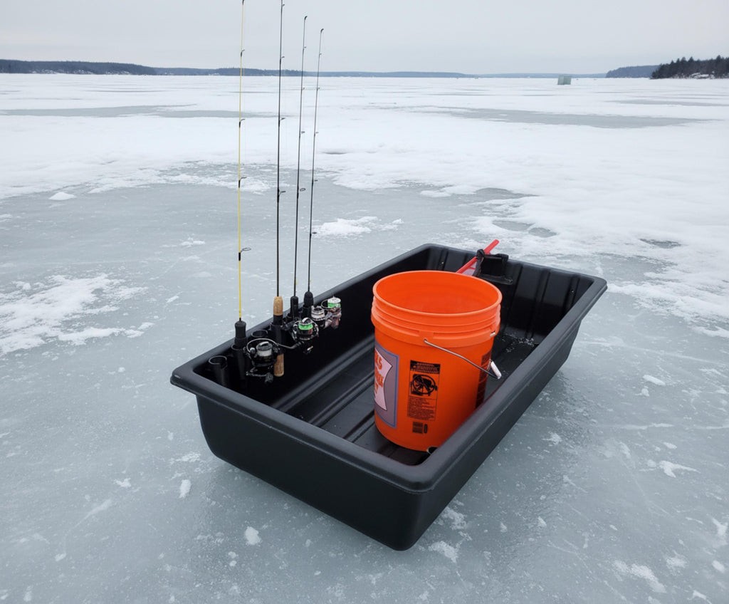 Ice Fishing Rod Holder: 6-Rod Sled/Wall Mount