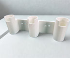 Ice Fishing 3 Rod Holder: Sled/Wall Mount with Optional Tool Holder - White Version