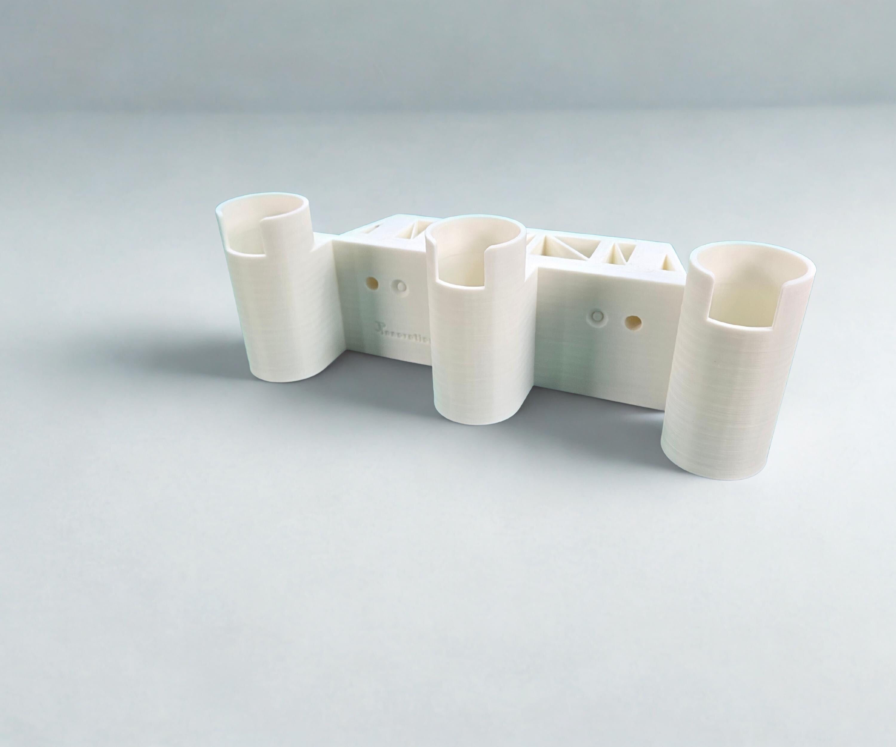Ice Fishing 3 Rod Holder: Sled/Wall Mount with Optional Tool Holder - White Version