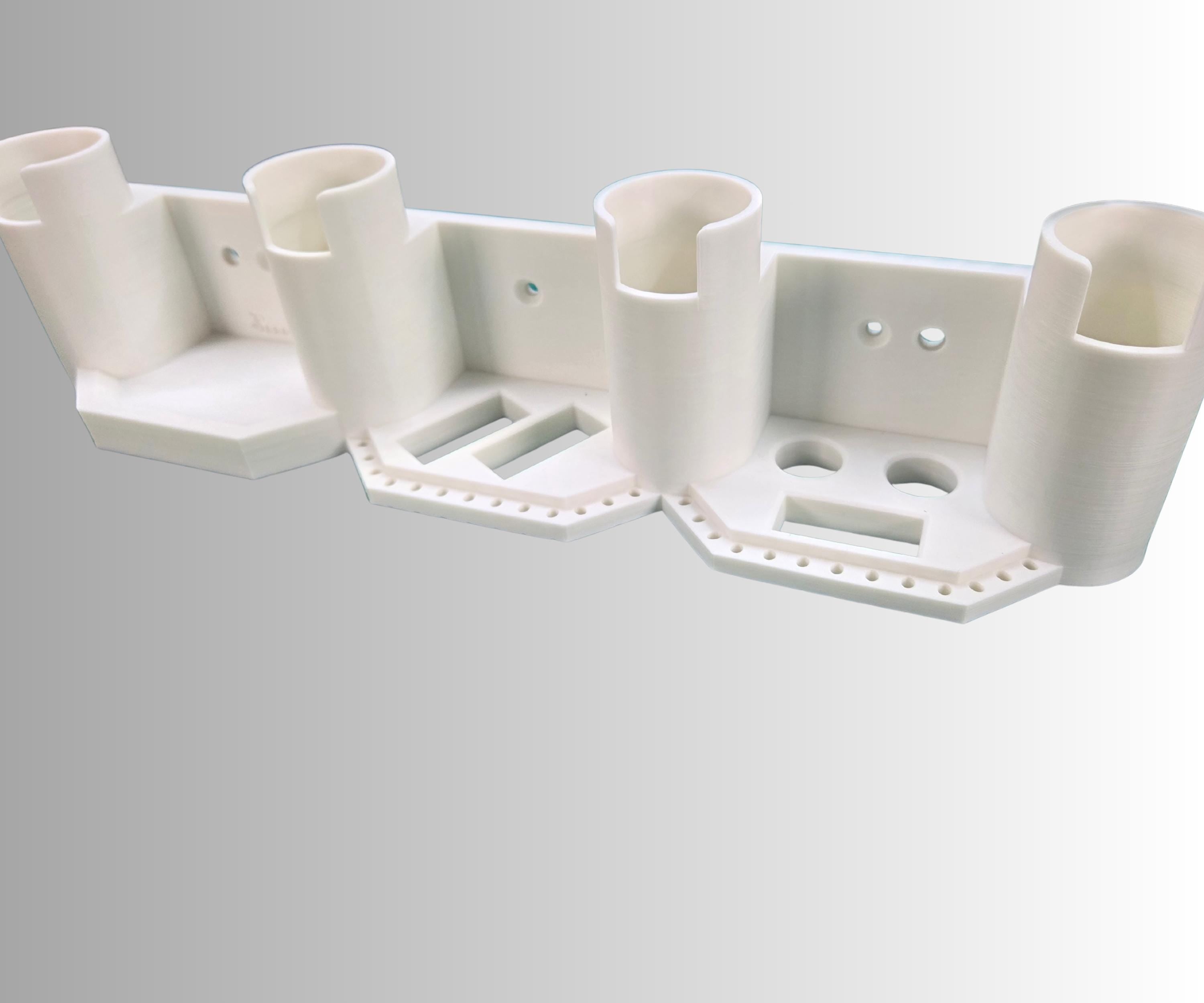 Ice Fishing Rod Holder: 4-Rod Sled/Wall Mount with Optional Tool Holder - White Version