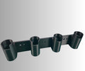 Ice Fishing Rod Holder: 4-Rod Sled/Wall Mount with Optional Tool Holder