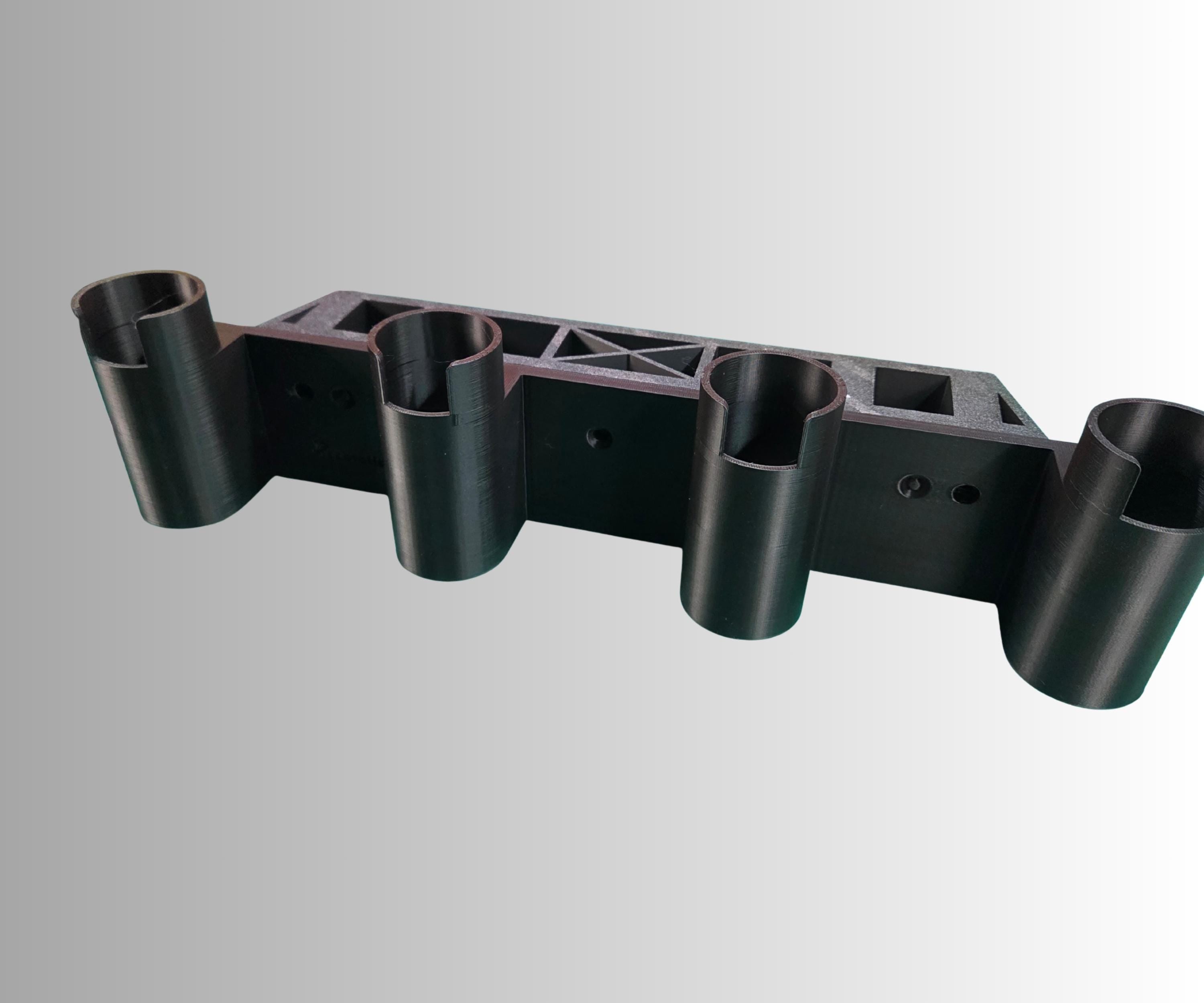 Ice Fishing Rod Holder: 4-Rod Sled/Wall Mount with Optional Tool Holder