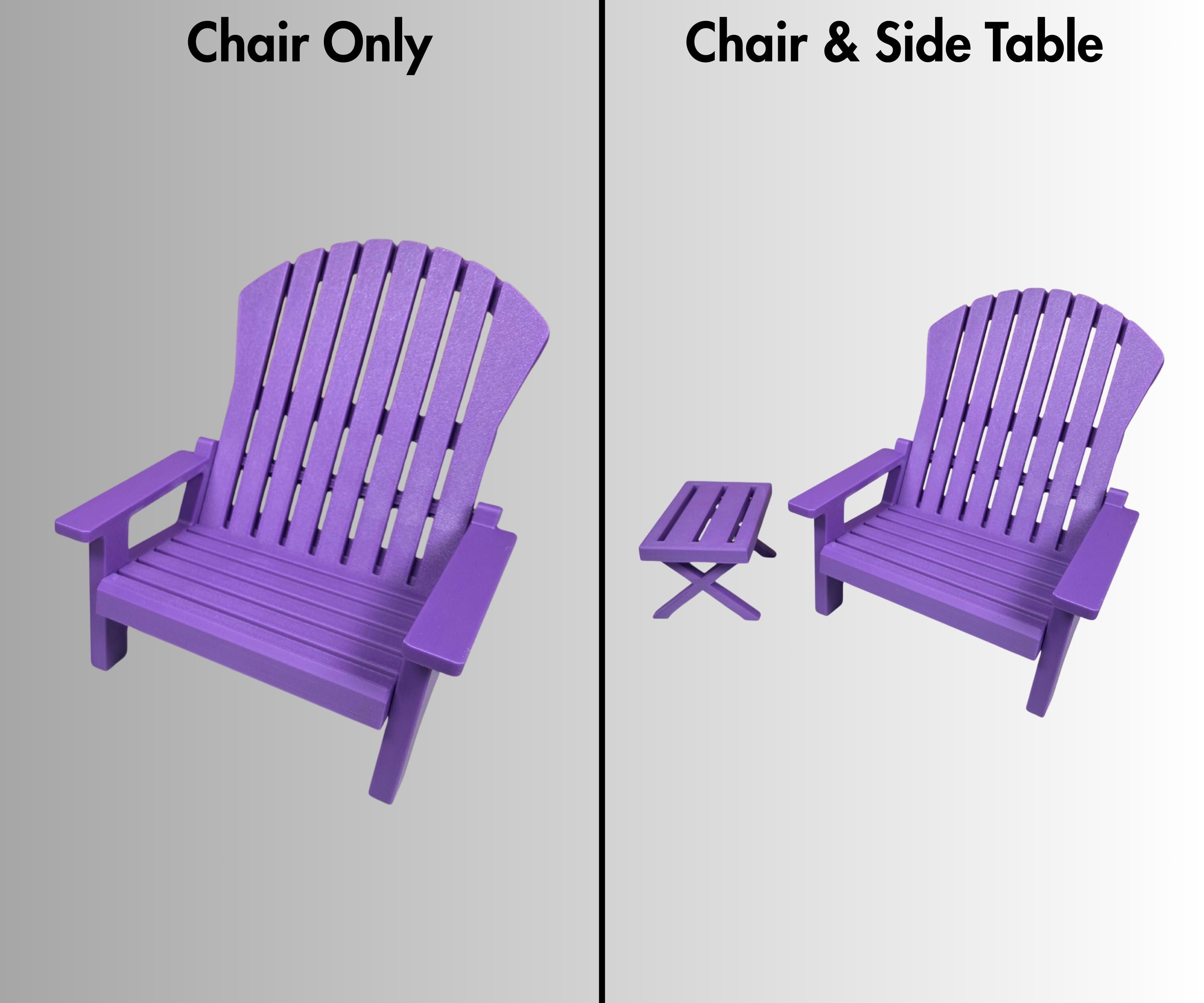 18 inch doll Adirondack Chair American Girl accessory with optional side table