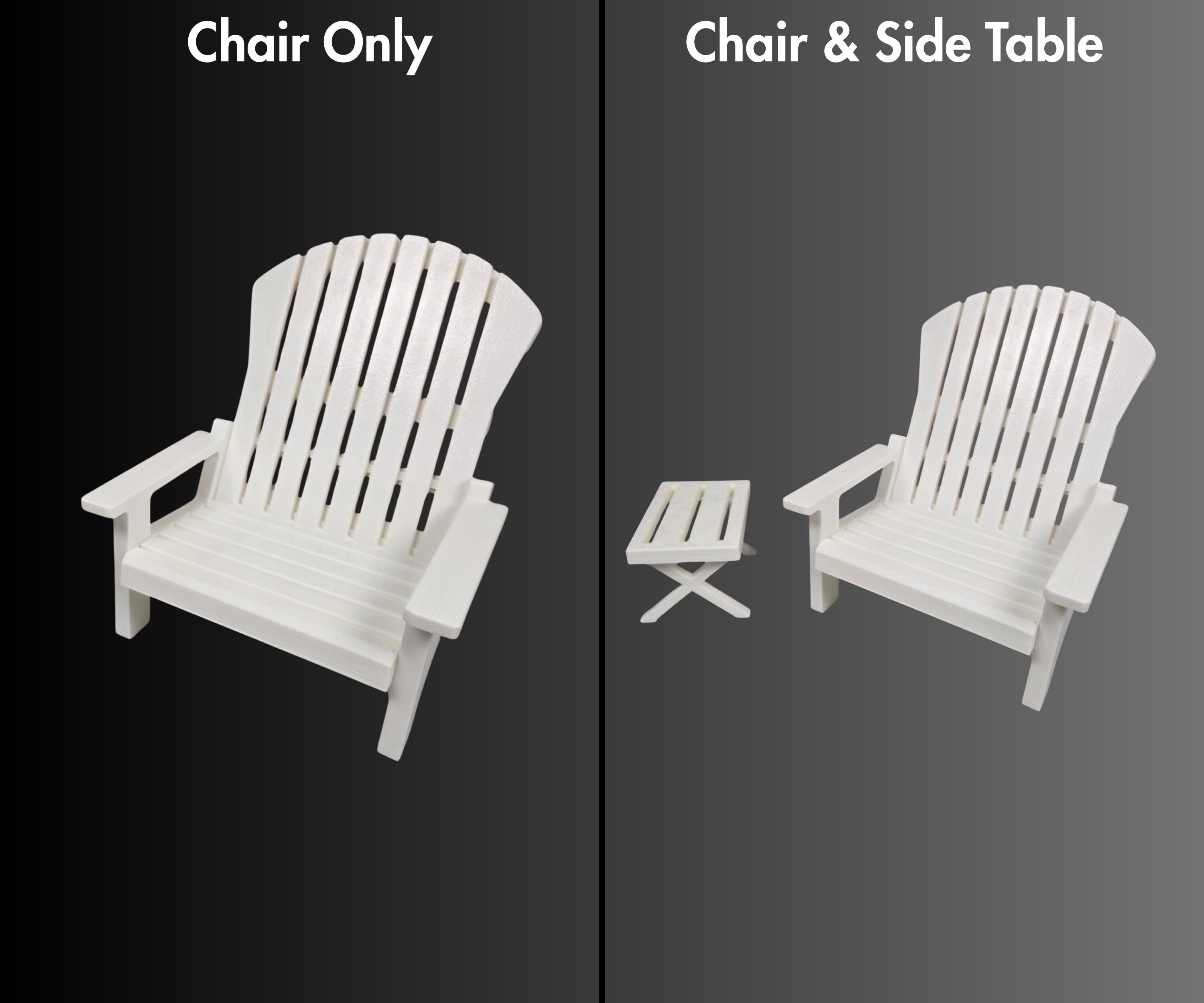 18 inch doll Adirondack Chair American Girl accessory with optional side table