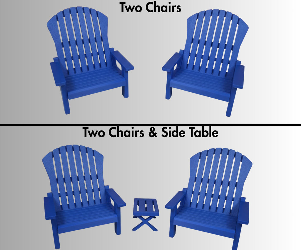 18 inch doll - Two Adirondack Chair Set American Girl accessory with optional side table