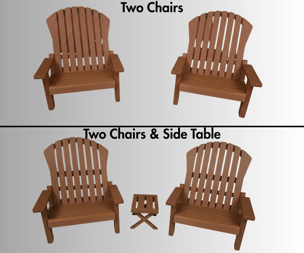 18 inch doll - Two Adirondack Chair Set American Girl accessory with optional side table