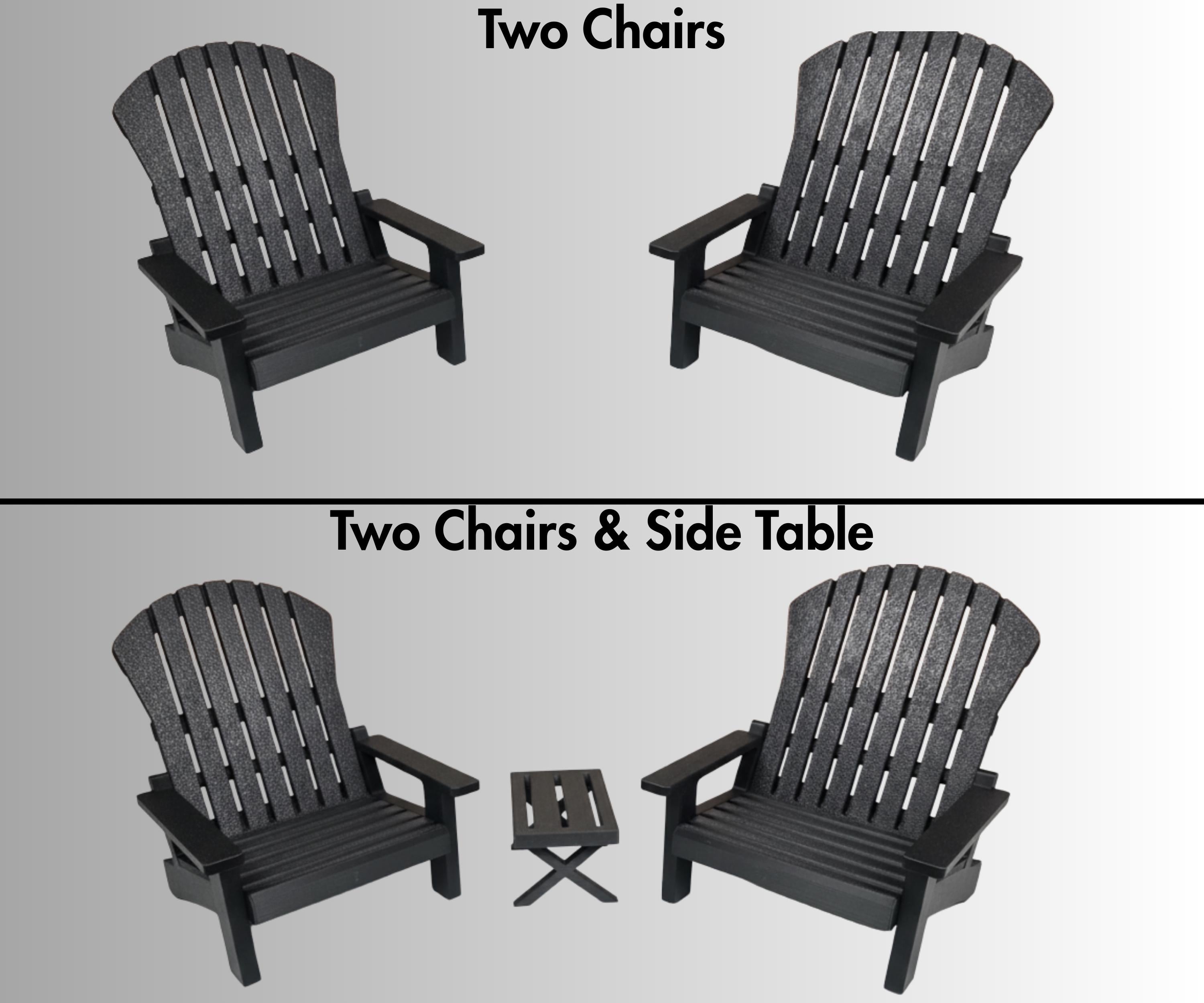 18 inch doll - Two Adirondack Chair Set American Girl accessory with optional side table