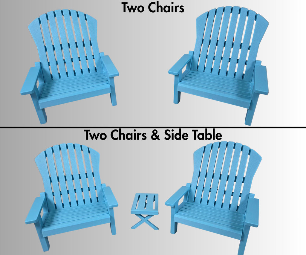 18 inch doll - Two Adirondack Chair Set American Girl accessory with optional side table