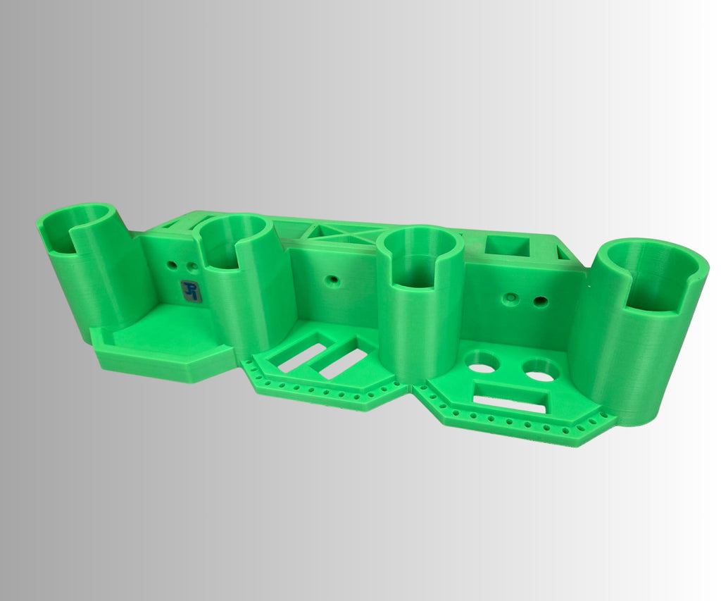 Ice Fishing Rod Holder: 4-Rod Sled/Wall Mount with Optional Tool Holder