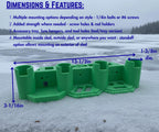 Ice Fishing Rod Holder: 4-Rod Sled/Wall Mount with Optional Tool Holder