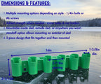 Ice Fishing Rod Holder: 6-Rod Sled/Wall Mount